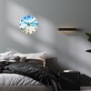 XNM Coastal Blue Clock for Kitchen 14 Inch Glass Analog