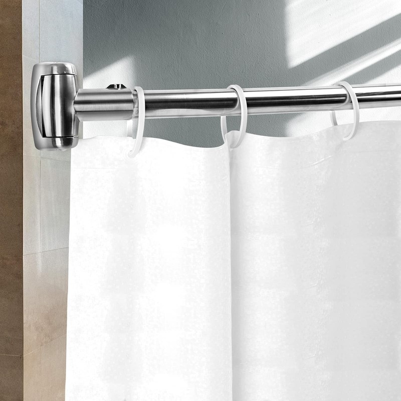 Adjustable 30-45 inches Curved Shower Curtain Rod, Premium Stainless Steel