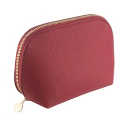 Kososuru Small Travel Cosmetic Bag Portable Makeup Bag PU Leather Makeup Pouch for Women (PU leather, Red)