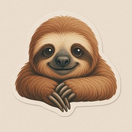 Cute Sloth Sticker, Sloth Car Decal, 5 inches - Vinyl, Car Bumper, Cooling Box, Waterproof Sticker, Decal Car Laptop Wall Window Sticker
