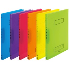 Plus A4 Z Punchless Binder, Year/Name/School Label, 6 Binders, All Color Set (6 Assorted Colors)