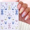 6 Sheets Easter Nail Art Stickers 3D Self-Adhesive Bunny Nail