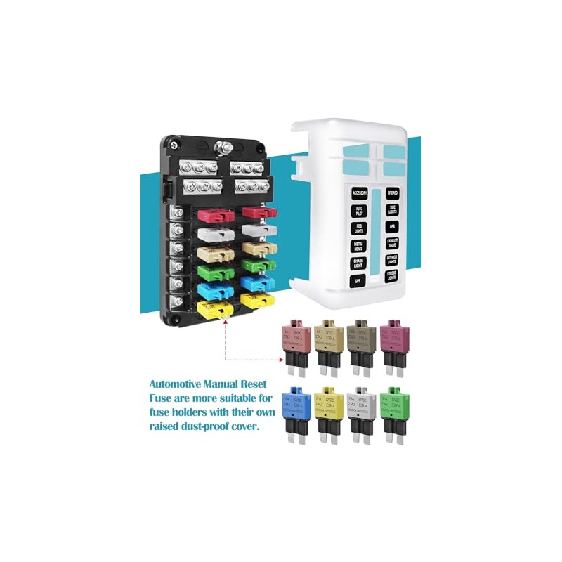 Nerites Standard Manual Resettable Fuse Kit - 3A to 30A