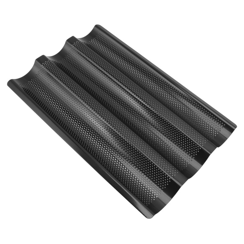 Baguette Pan Stainless Steel U Shape Uniform Heating Perforated Design