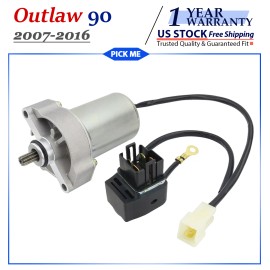 Motorsupermarkets Starter Motor for Polaris Outlaw 90  2007-2016 with Relay