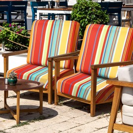 Geyoga 8 Pcs Patio Stretch Sofa Cushion Covers Outdoor Cushion Cover Sofa Furniture Cushion Couch Slipcovers Replacement Waterproof Seat Covers Washable Chair Protector for Pets, Rainbow Stripes