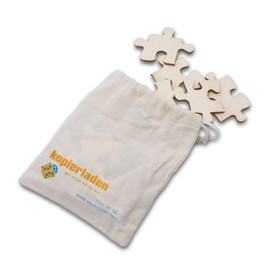 DIY Wooden Jigsaw Puzzle - 36 Pieces Approx 52 x 52 cm - Large Wooden Jigsaw Puzzle Blank Puzzle in Jute Bag Includes Puzzle Template