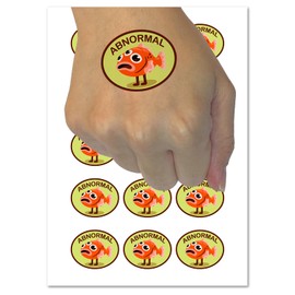 Abnormal Three Eyed Fish Mutation Temporary Tattoo Water Resistant Fake Body Art Set Collection - 15 2" Tattoos (1 Sheet)