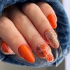 Thanksgiving Press on Nails Glitter Fake Nails Medium Almond Shaped