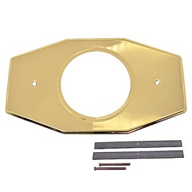 Westbrass One-Hole Remodel Plate for Moen and Delta, Polished Brass, D502-03