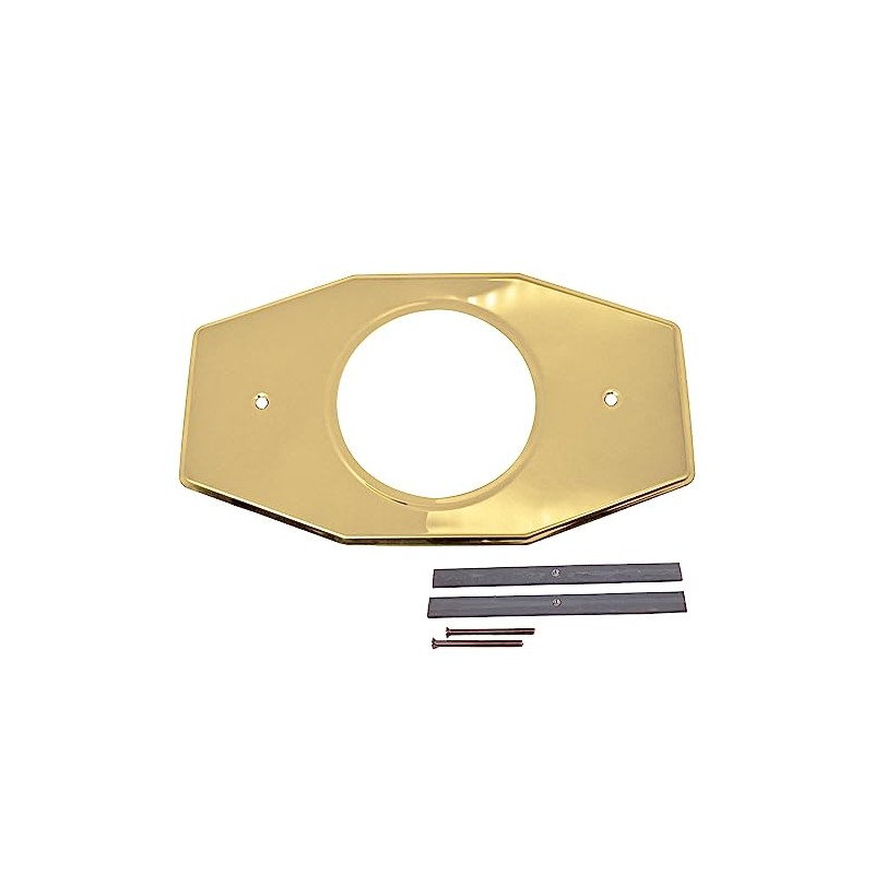 Westbrass One-Hole Remodel Plate for Moen and Delta, Polished Brass,