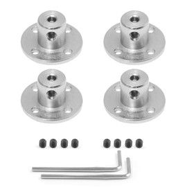 Cionyce 4 PCS 3mm Flange Shaft Coupling, Rigid Flange Coupling Motors Guide Shaft Support Coupler, High Hardness Connector Flanged Shaft Mount for DIY RC Model Motors