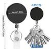 MisFun 4 Pack Key Fob Extendable ID Card Holder Retractable