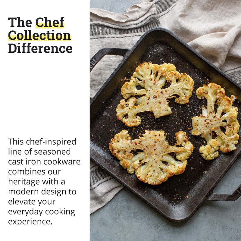 Lodge 11" Cast Iron Square Griddle - Chef Collection -