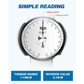 NEWTRY Dial Torque Wrench with Sockets Set (4-14mm), 1-10N.m Dial Indicator Torque Wrench, Precision Torque Meter, 1/4 inch pound Dial Torque Wrench Torque Force Tester