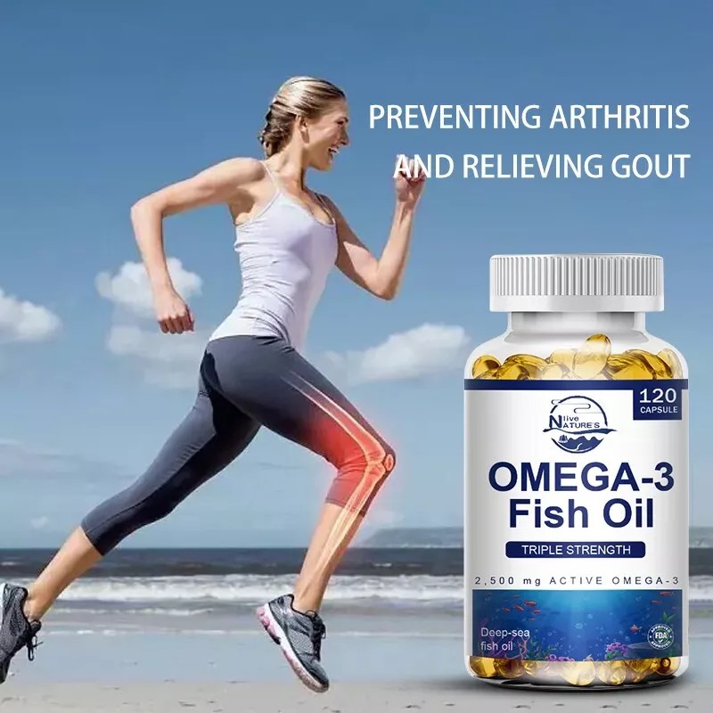 NATURE'S LIVE Omega 3 Fish Oil Capsules Triple Strength EPA
