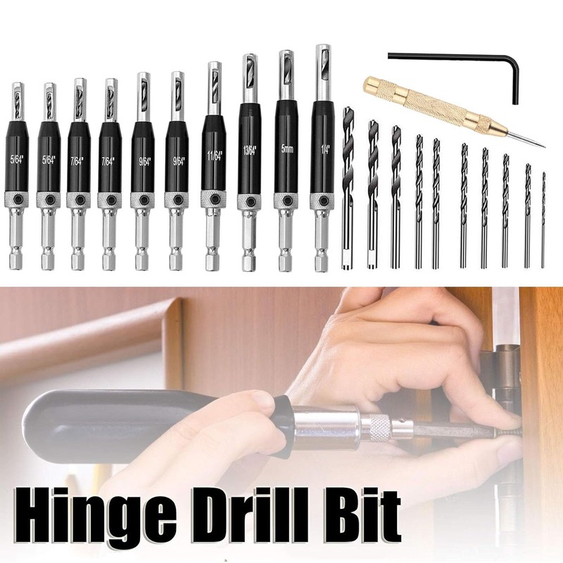 Lyshujli 22Pcs Self Centering Drill Bit Set with Replacement Twist