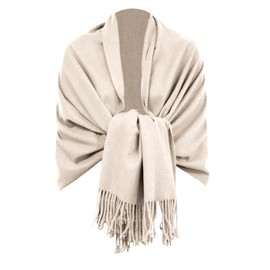 Van Der Rich Scarf Soft Blend of Cashmere and Wool - Women, Beige Heather