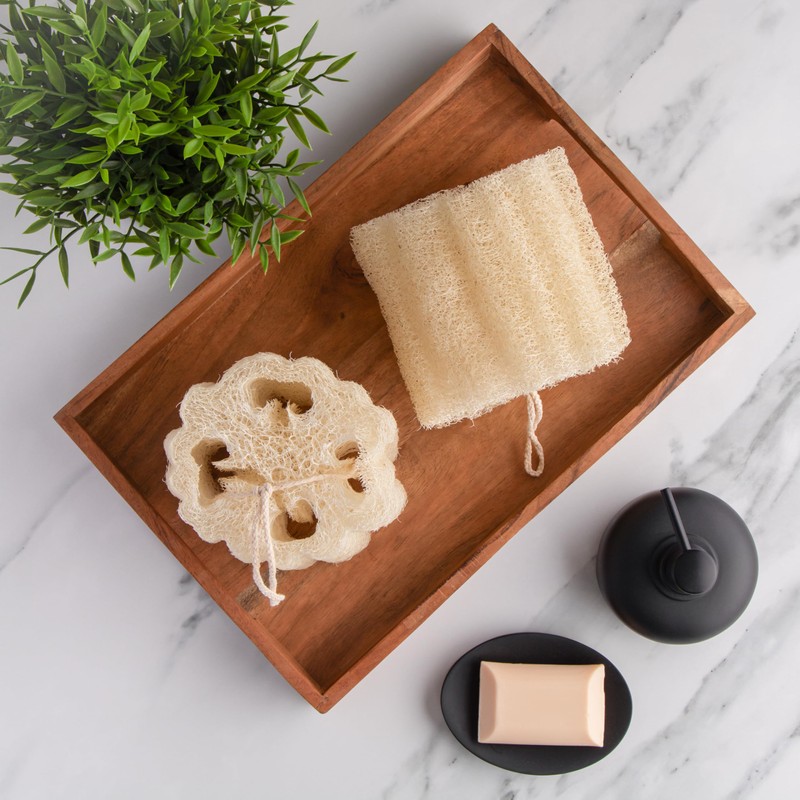 Natürlicher Luffa-Schwamm (2er-Pack) – Loofa-Peeling-Schwamm, ein Körperpeeling-Schrubber für Dusche und