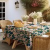 Rectangle Tablecloth 60x83 Inch Blue Plum Floral Pattern
