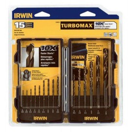 Irwin Industrial Tools 318015 TurboMax Turbo Point Drill Bit Set, 15-Piece