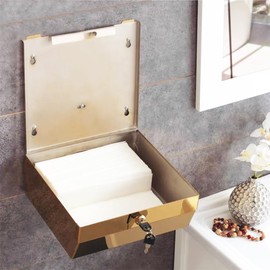 Comercial Paper Towel Dispenser Wall Mount, Brushed Gold Stainless Steel Hand Towel Dispenser with Lock, Large Capacity Trifold/C Fold Paper Towel Holder for Bathroom Kitchen Office Public Places