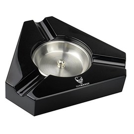 GERMANUS Cigar Ashtray in Black, Wood, with 3 Cigar Holders