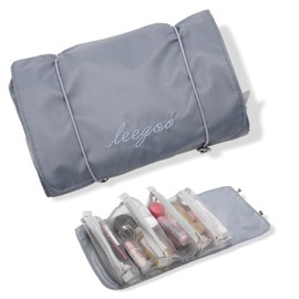 Makeup Pouch, Travel Pouch, Cosmetic Pouch, Convenient Goods, Large Capacity, Travel, Waterproof, Foldable, Hanging, Cosmetic Bag, Storage Bag, gray