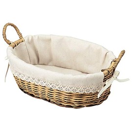 Basket Flame Grass Hamper Trinket Oval Inner Lining Storage Living approx. 25.5 X 17 X 9 ('14)cm 63 – 52