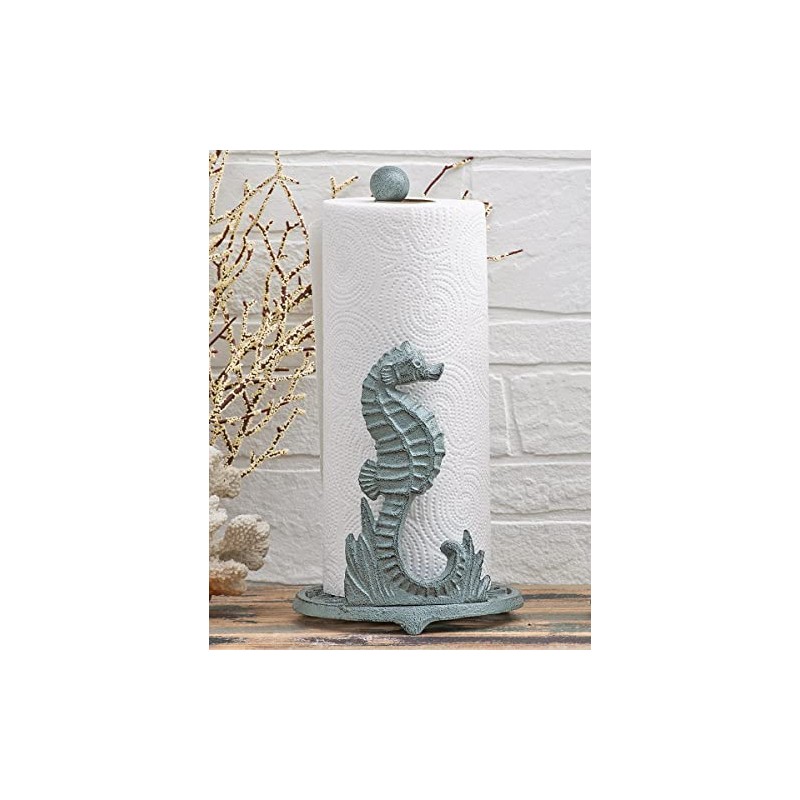 BLACK FOREST DECOR Patina Seahorse Paper Towel Holder – Cast