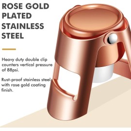 HYZ Champagne Stoppers 3-Pack, Stainless Steel Sparkling Wine Bottle Stopper ...