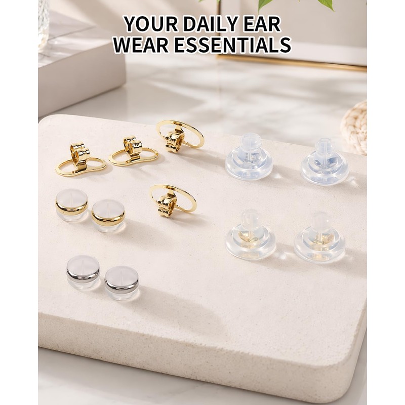 DAWZMR 12 Pairs Earring Backs for Droopy Ears, Secure Earring