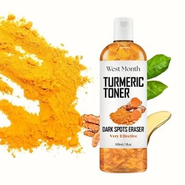 West&Month Turmeric Brightening Toner with Collagen and Mint Leaf Extract, 100ml - Facial Skincare for Skin Repair and Comfort - Specification: QHJHSFS-1PC