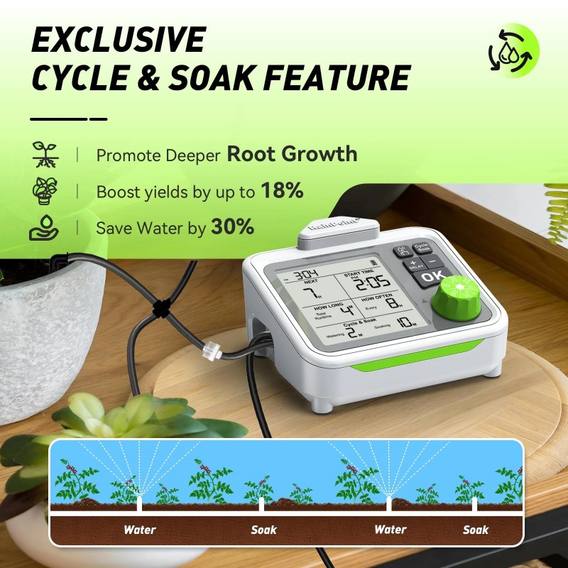 RAINPOINT Large Display Automatic Plant Waterer Indoor for Pot Plants