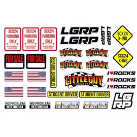 Generic Little Guy Racing Parts LGRP Axial SCX24 1/24 Scale OG Sticker Sheet, 3"" x 5.75"" (Pack of 1)