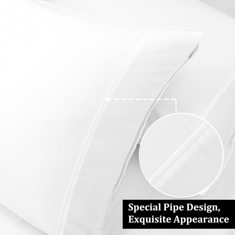 PiccoCasa Pillowcases 2 Pack Cotton Pillow Cases with Zipper Closure