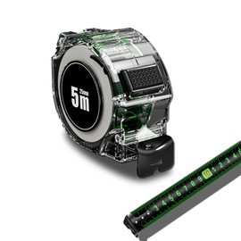 Fluorescent Tape Measure 5M/16ft Stainless Steel Self Lock Measuring Reel Retractable Double Sided Graduated Line Tape