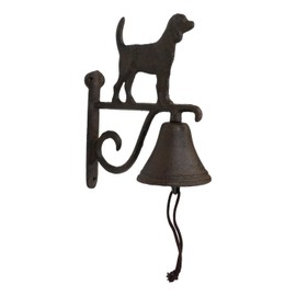 Ebros Gift Cast Iron Rustic Vintage Western Canine Puppy Dog Bell Door Wall Dinner Yard Farm Bell Outdoor Farmhouse Cottage Mountain Cabin Lodge Accent Bells