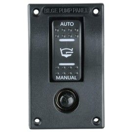 Amarine Made 3-Way Bilge Pump Switch Panel Deluxe LED Rocker Circuit Breaker - Auto/Off/Man LED Lighted Control Switches for RV Truck Caravan Vehicles Off-Road Camper