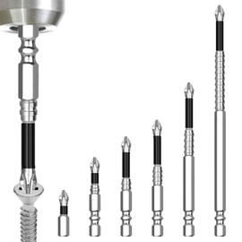 High Magnetic Screwdriver Drill Bit Set, 6PCS Electric Precision Screwdriver Set, Anti-Slip S2 Steel Drill Bits Compatible with Electric Drill and Driver Tools (25mm, 50mm, 65mm, 70mm, 90mm, 150mm)