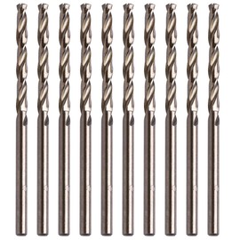 LudoPam 1/8 Inch Cobalt Drill Bit Set, M35 HSS Twist Jobber Length for Hardened Metal, Stainless Steel, Cast Iron, Pack of 10