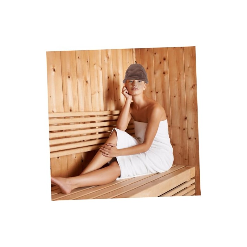 Sombrero Gorro Baño Coral Fleece Sauna Color Café Portátil Secado
