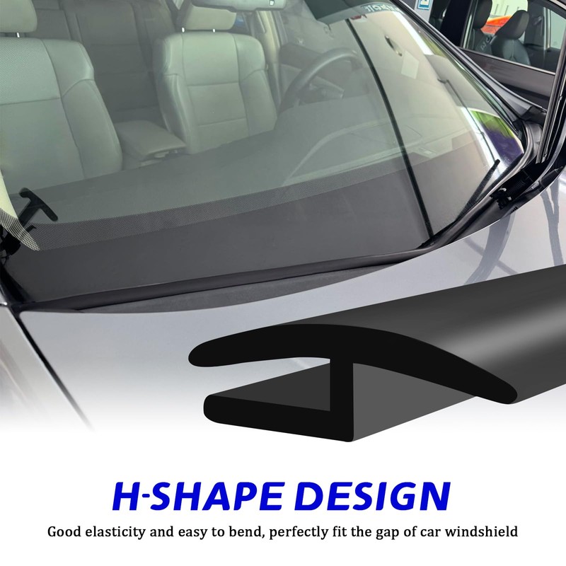 1.8M/6Ft Windshield Cowl Rubber Seal Strip, H-Shape Window Door Sunroof