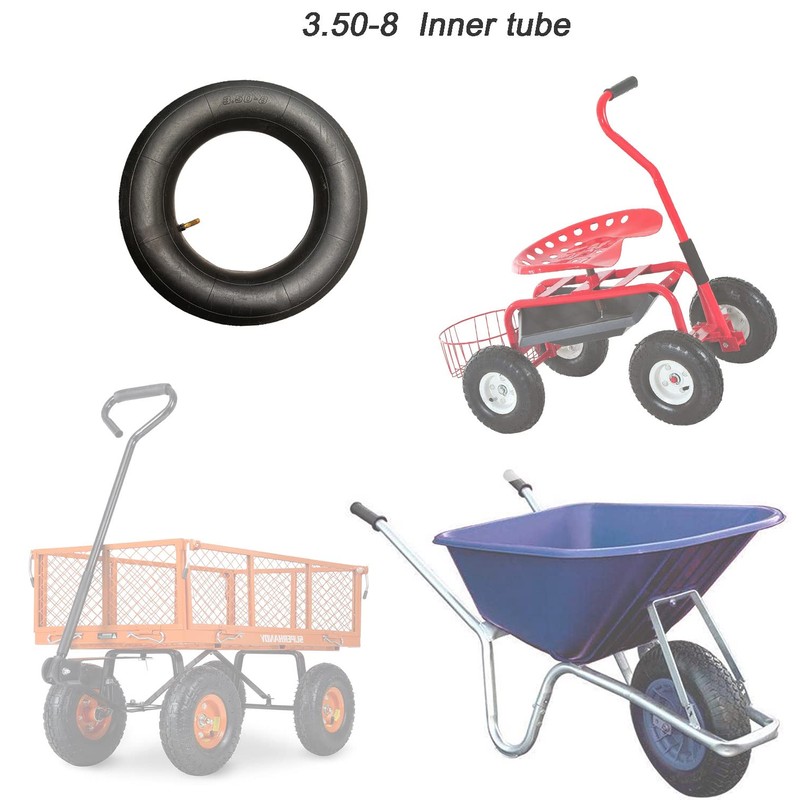 2 Pcs 3.50-8 Wheelbarrow Inner Tubes with TR-87 Bent Valve