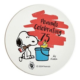 Peanuts 626510 75th Anniversary Snoopy Water Absorption Ceramic Coaster (Cork Back) 3.5 inches (9 cm) Character Goods Tableware Miscellaneous Goods Anniversary Tableware Paint