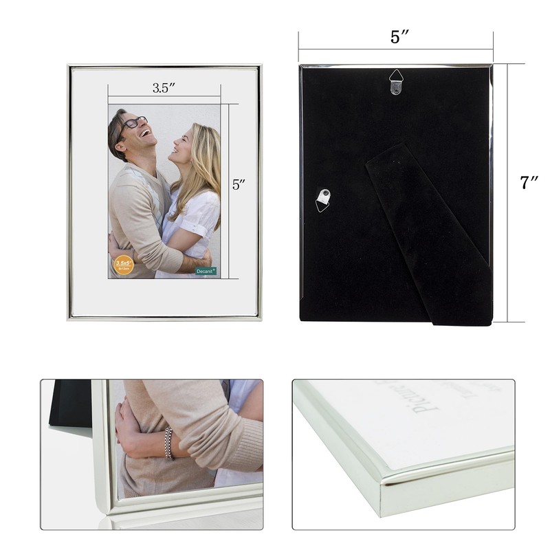 DECANIT 5x7 Picture Frame Metal,Thin Profile Photo Frame 5 by