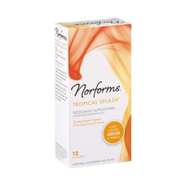Norforms Feminine Deodorant Suppositories | Long Lasting Odor Control | Tropical Splash | 12 Count | Pack of 3