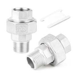TAISHER 2PCS 304 Stainless Steel Union, 3/4" NPT Male x 3/4" NPT Female Cast Pipe Fitting