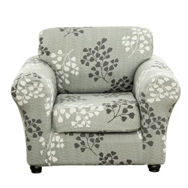 Lamberia Printed Sofa Cover High Stretch Sofa Slipcovers 2 Piece Armchair Slipcover with One Separate Cushion Cover Elastic Bottom Floral Pattern (Fall, Armchair)