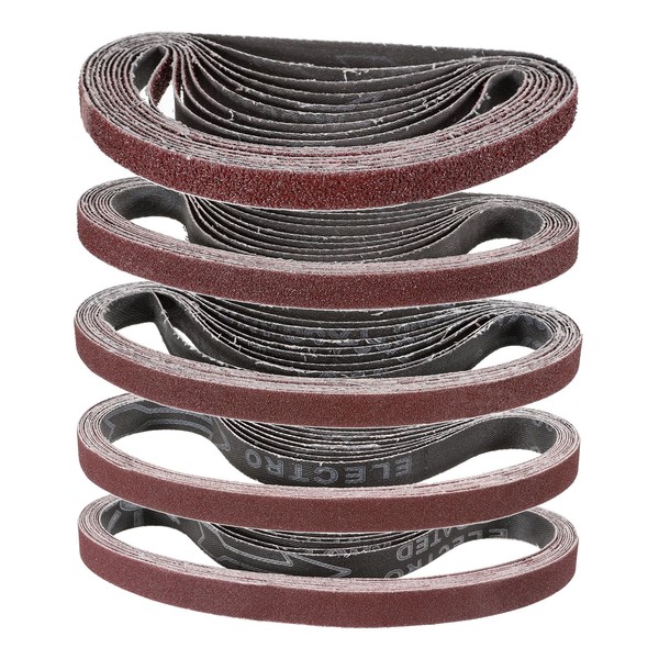 sourcing map 50pcs 1/2 x 18" Sanding Belts 10pcs Each